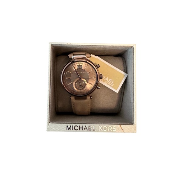 MICHAEL KORS Sawyer Chronograph Sable Dial Ladies Watch - Picture 1 of 16
